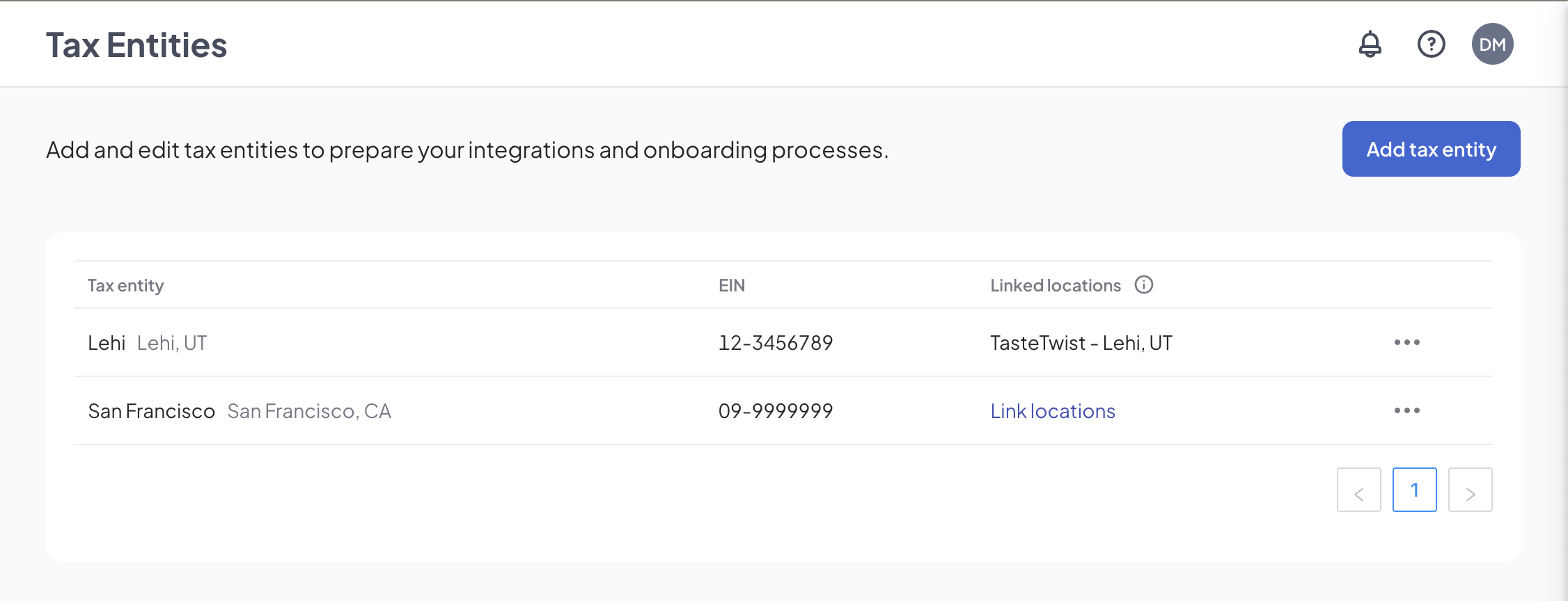 Adding and managing tax information ein 